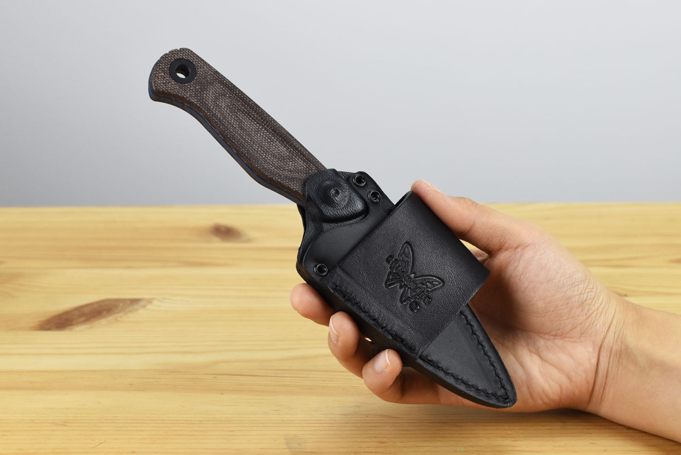 Benchmade 203BT-03 Dacian Pocket Fixed Blade (Brown Canvas Micarta Handle)