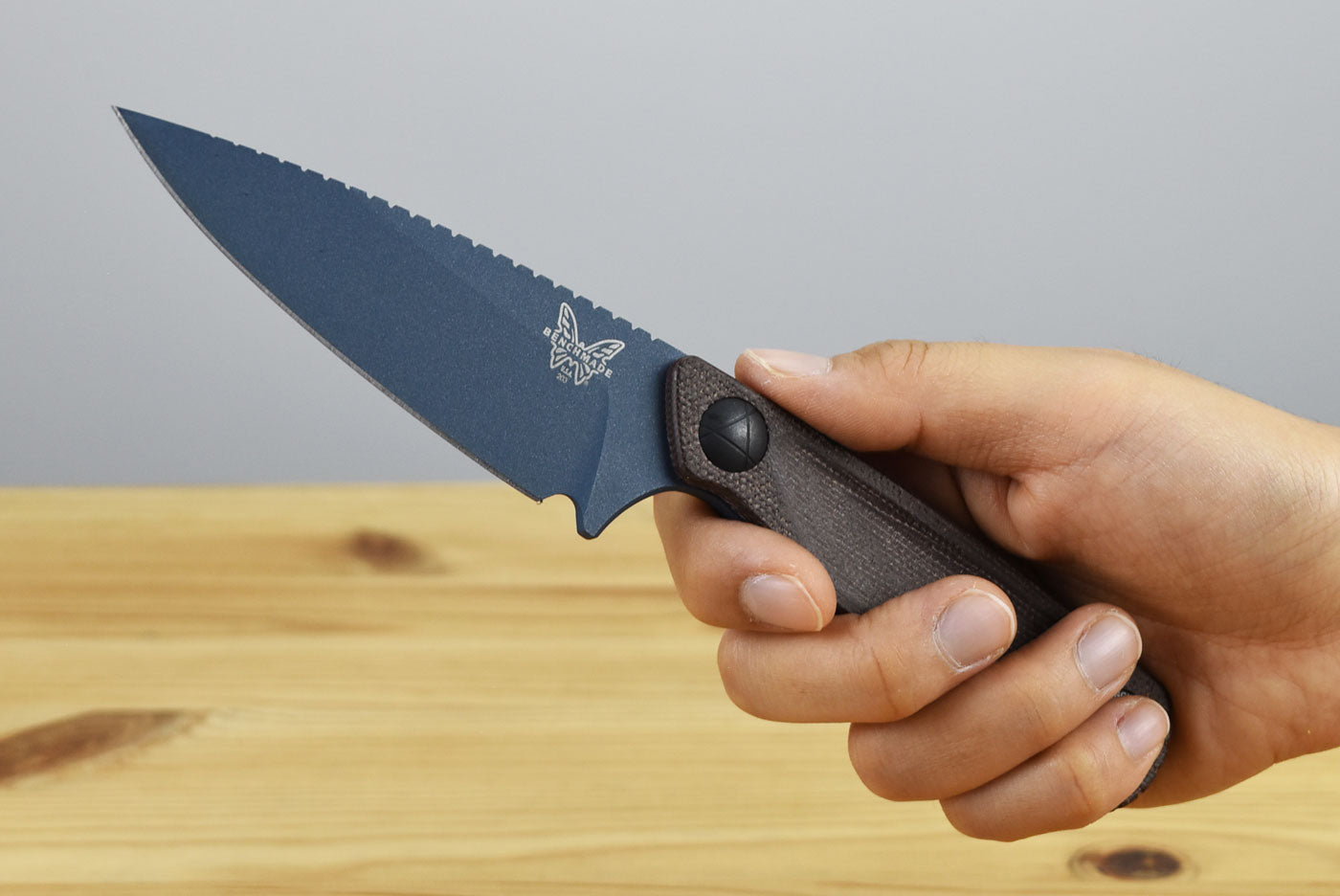 Benchmade 203BT-03 Dacian Pocket Fixed Blade (Brown Canvas Micarta Handle)
