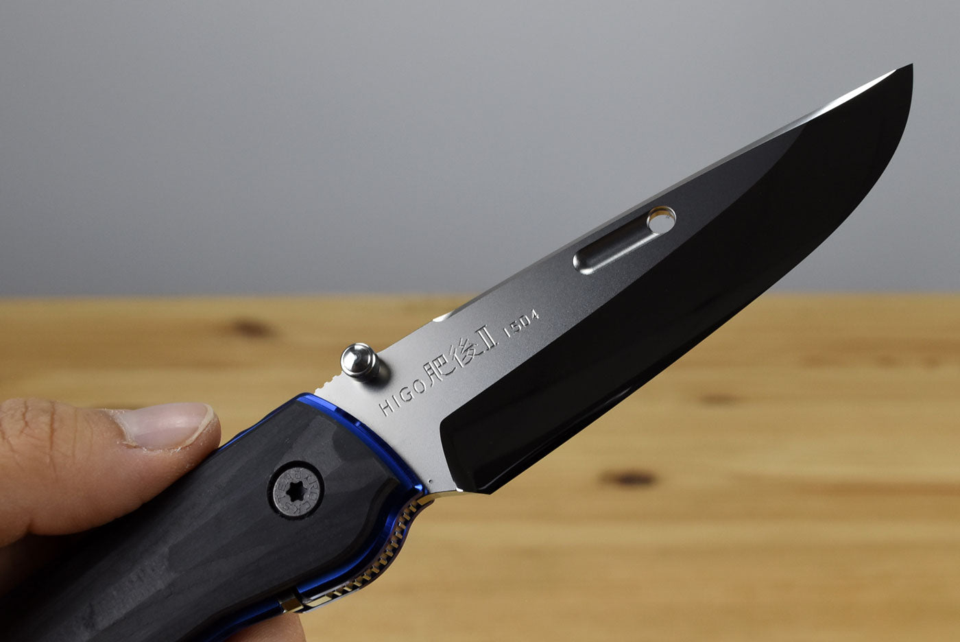 Rockstead HIGO II X-CF-ZDP (BL) Folding Knife (Carbon Fiber Handle)