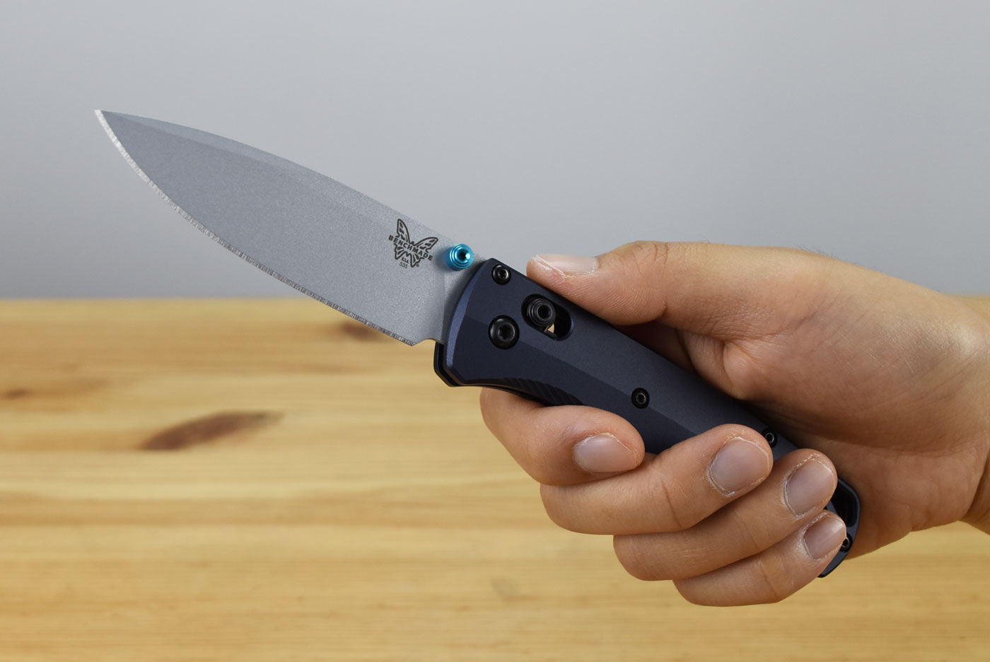 Benchmade 535SL-13 Bugout Folding Knife (Crater Blue Aluminum Handle)