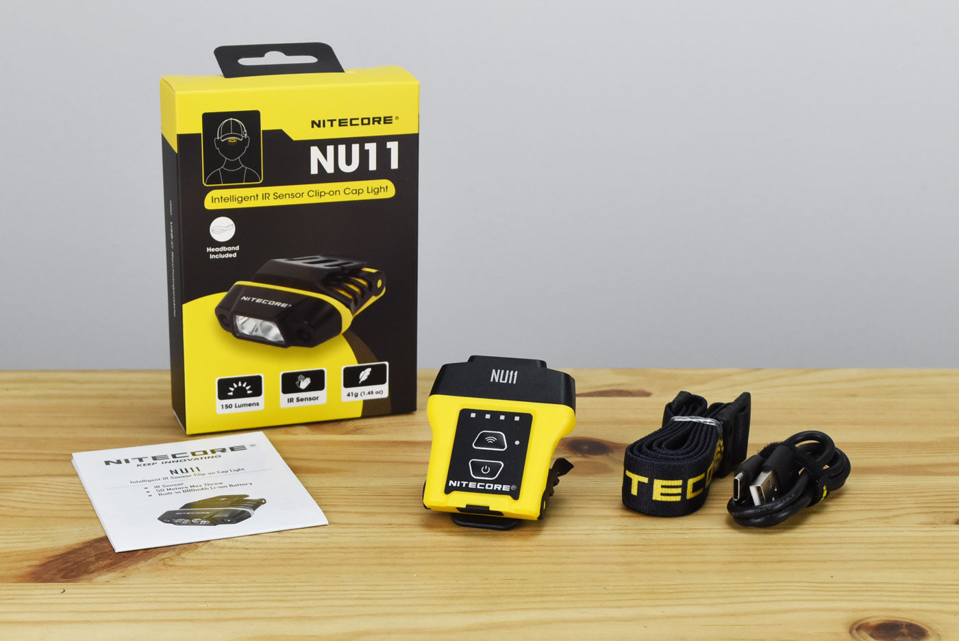 Nitecore NU11 Motion Sensor Rechargeable Clip-On Cap Light Headlamp (150 Lumens)