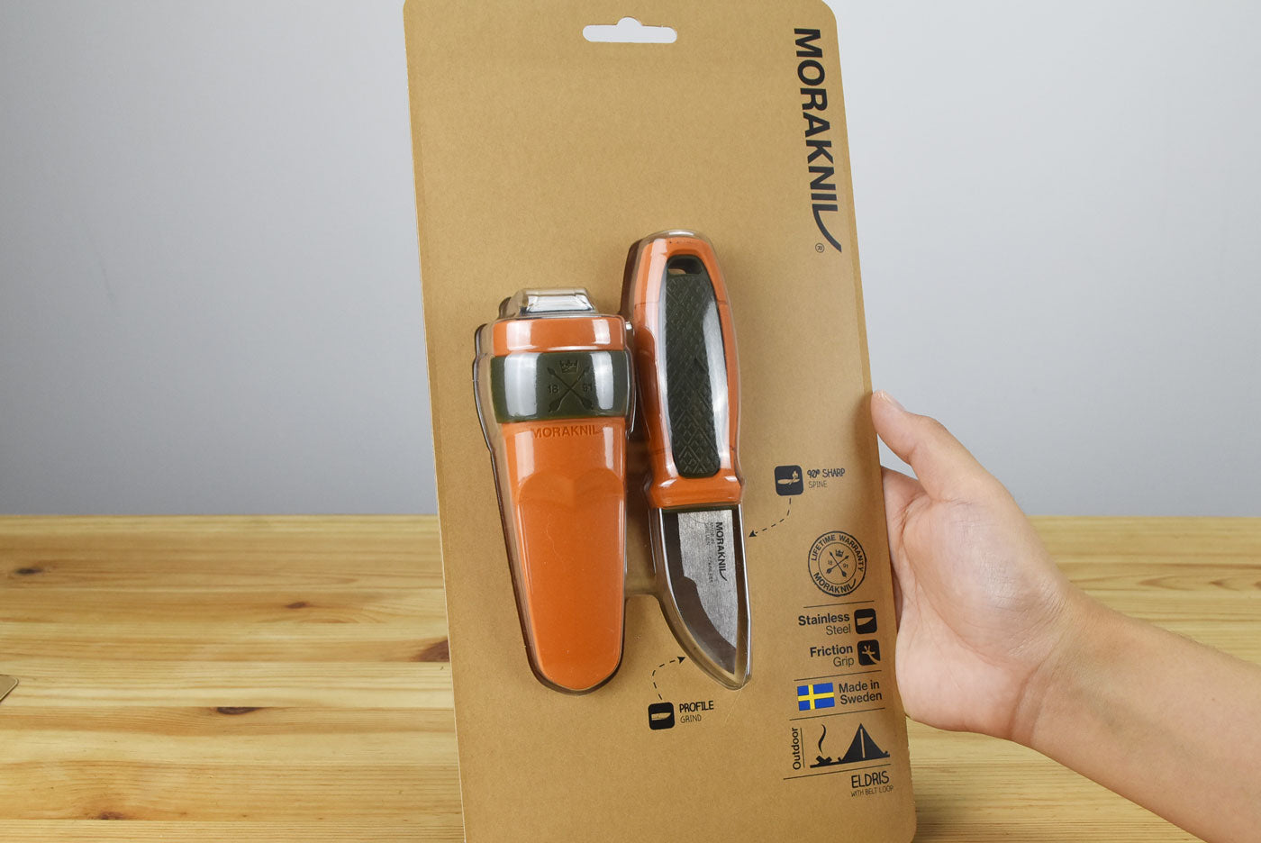 Morakniv Eldris (S) Outdoor Bushcraft Knife (Burnt Orange Olive Green)