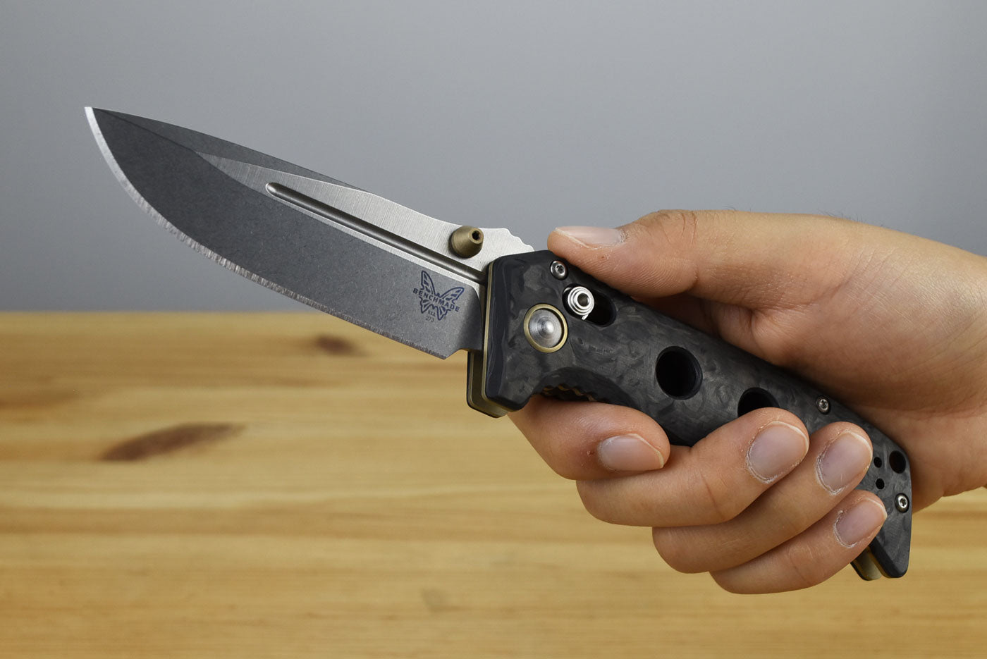 Benchmade 273-03 Mini Adamas Folding Knife (Marbled Carbon Fiber Handle)