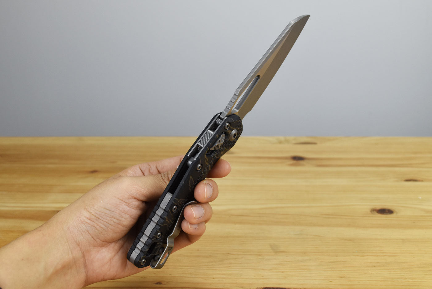 Microtech MSI Ram-Lok Tri Grip AP Tiger Folding Knife