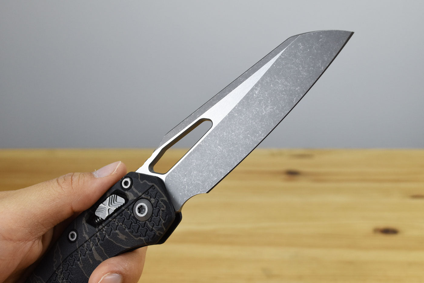 Microtech MSI Ram-Lok Tri Grip AP Tiger Folding Knife
