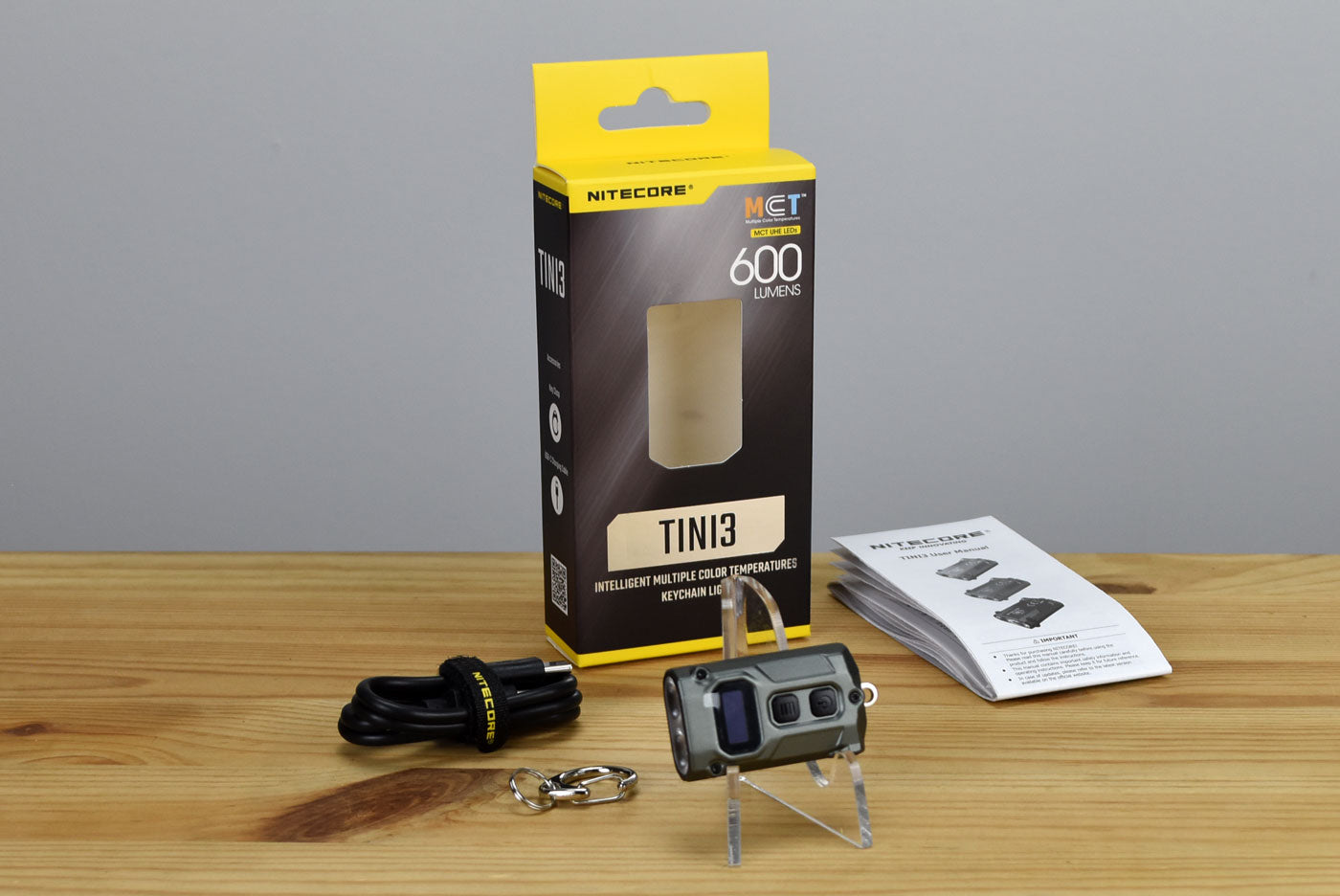 Nitecore TINI 3 Keychain Rechargeable Flashlight (600 Lumens) (Forest Grey)