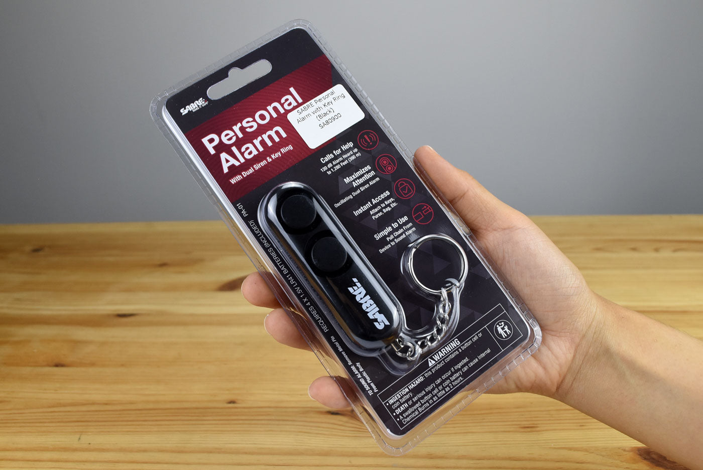 SABRE Personal Alarm with Key Ring (Black)