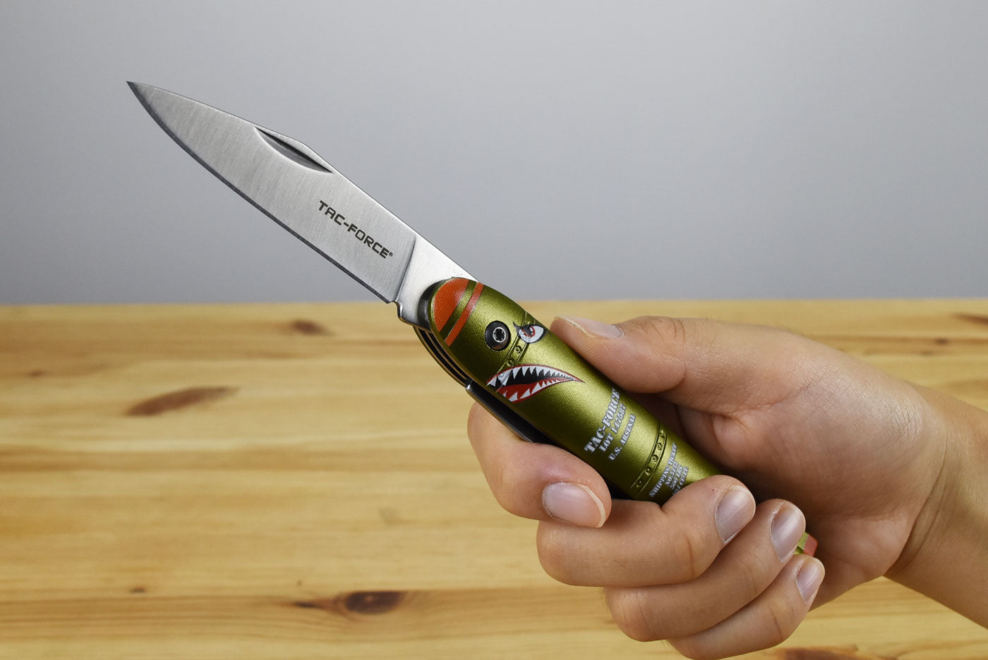 Tac Force 1039DB WWII Shark EDC Folding Knife (OD Green)
