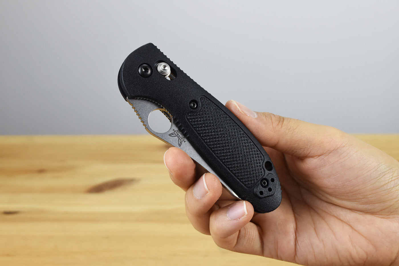 Benchmade 555-S30V Mini Griptilian Folding Knife (Black Noryl GTX Handle)