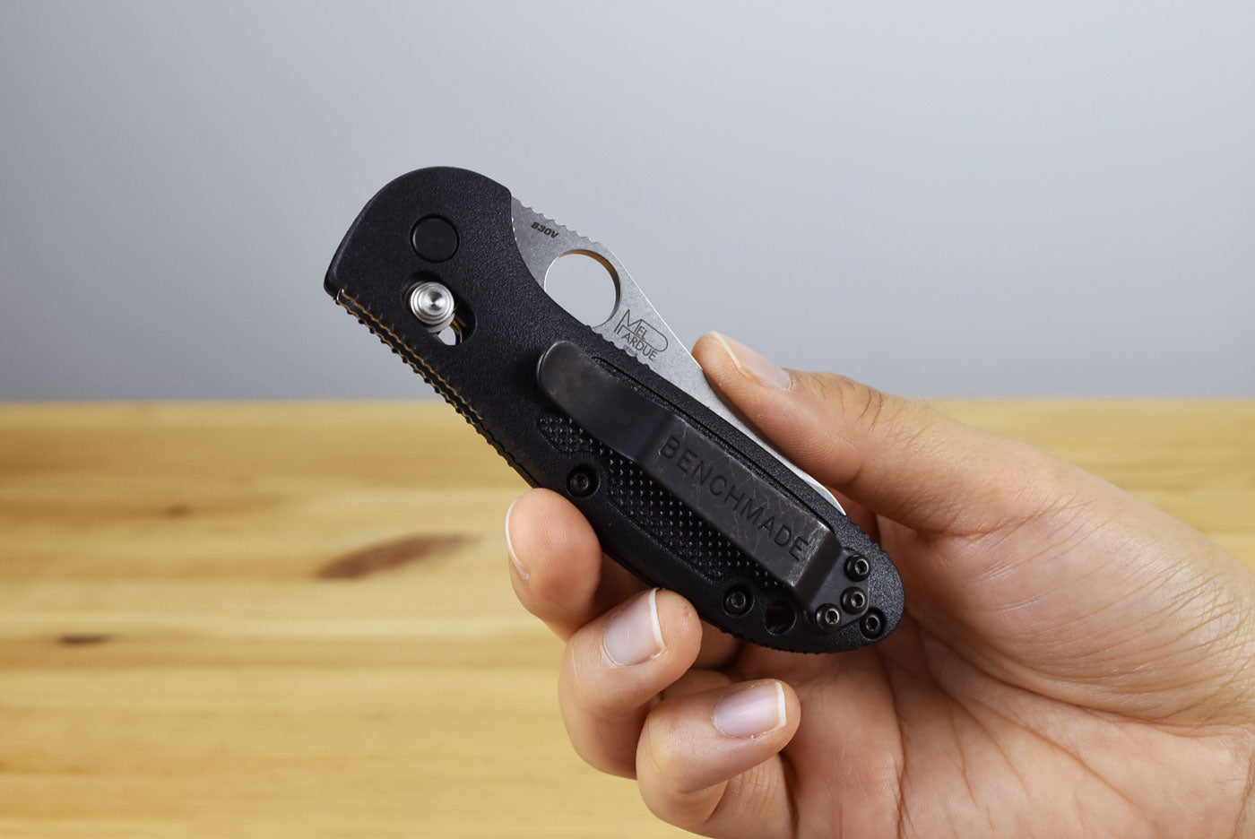 Benchmade 555-S30V Mini Griptilian Folding Knife (Black Noryl GTX Handle)