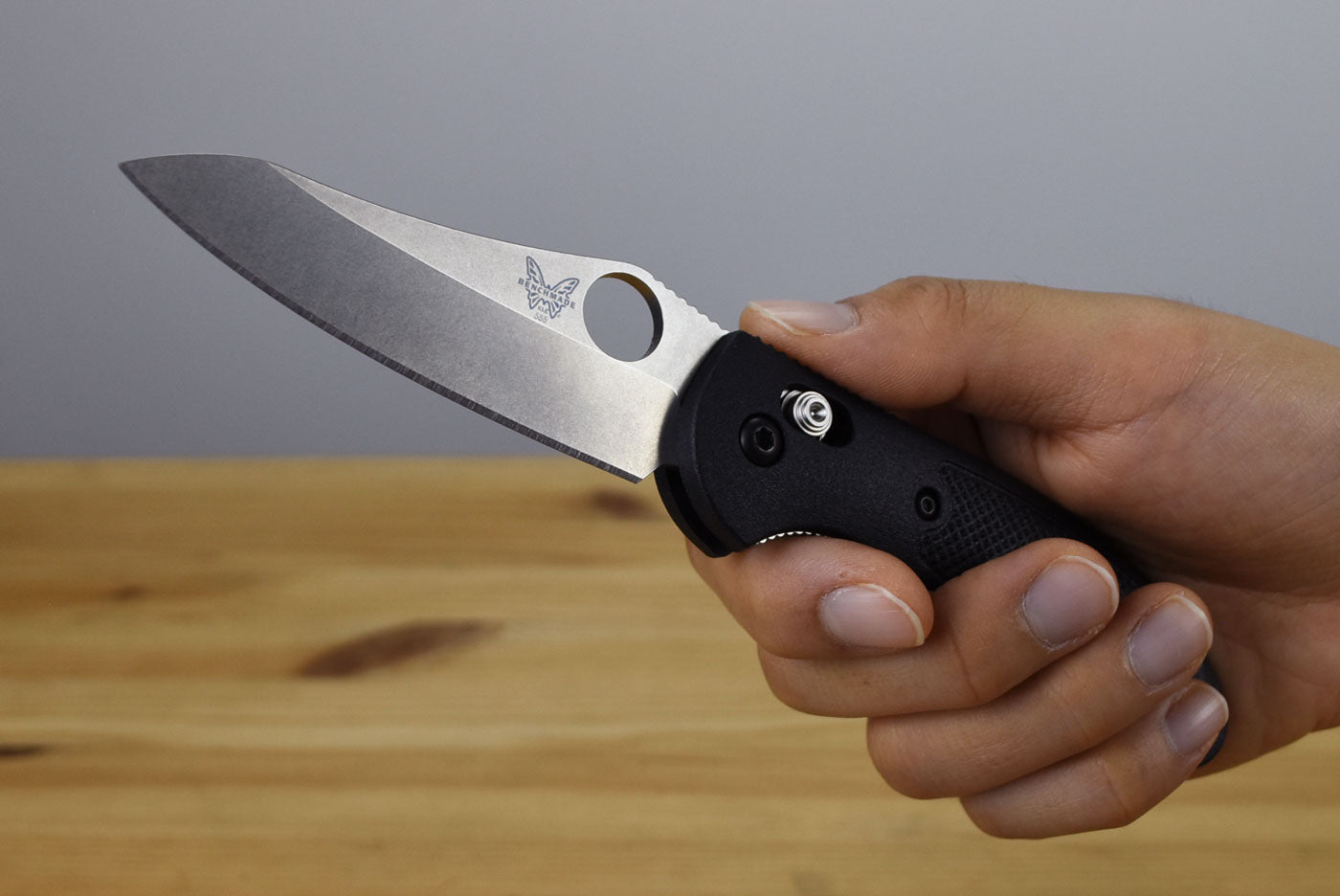 Benchmade 555-S30V Mini Griptilian Folding Knife (Black Noryl GTX Handle)