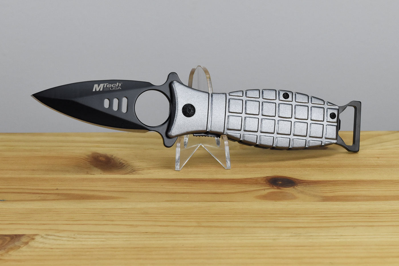 MTech MTA588 Grenade Linerlock Assisted Folding Blade (Gray Handle)
