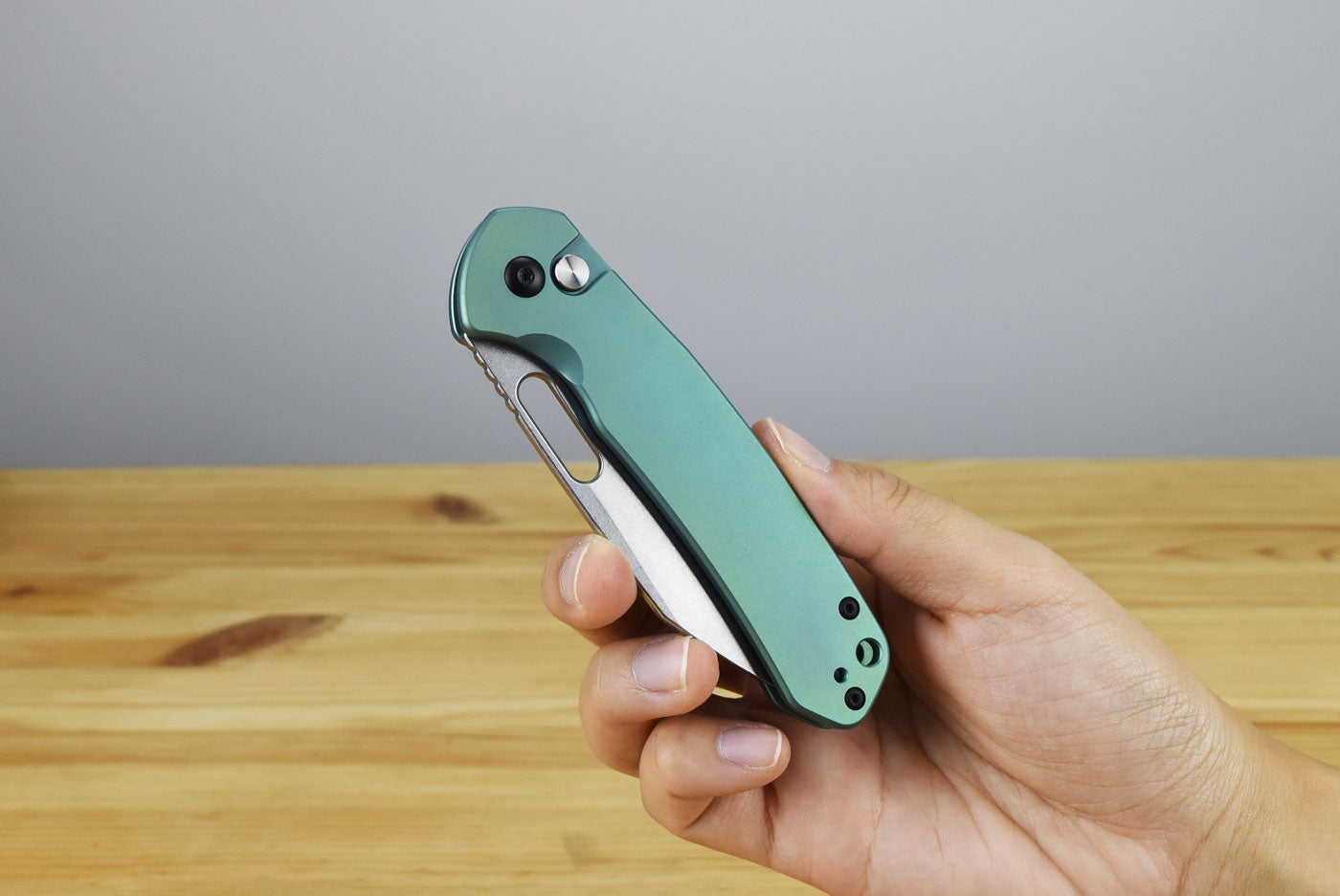 CJRB 1925AT2-GN Pyrite Enthusiast (Green Titanium) Folding Knife