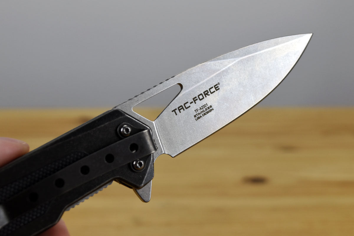Tac Force A2001 Assisted EDC Folding Knife (Stonewashed Handle With Embossed Printed Inlay)
