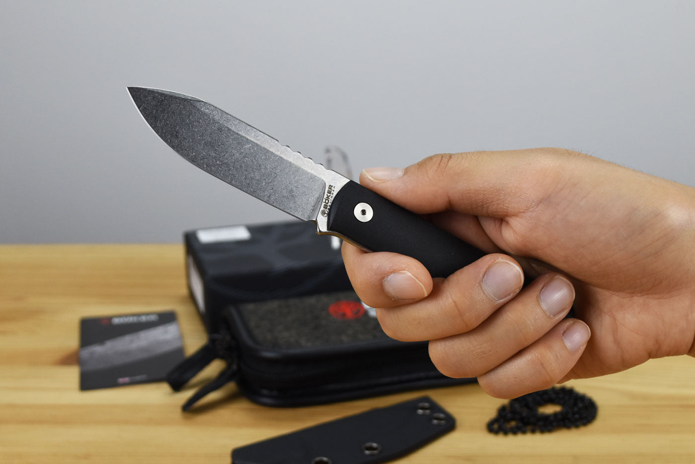 Boker BFF Packlite Fixed Blade (Black Richlite Handle)