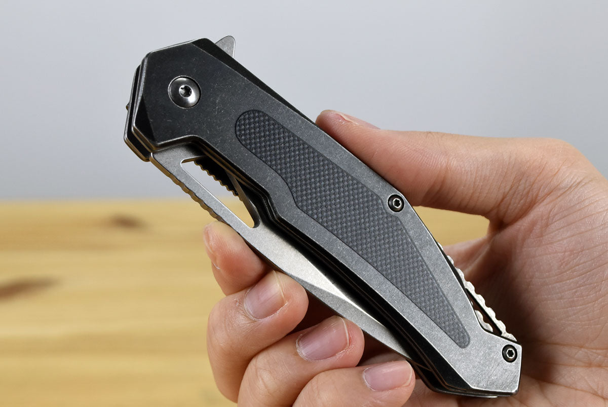 Tac Force A2001 Assisted EDC Folding Knife (Stonewashed Handle With Embossed Printed Inlay)