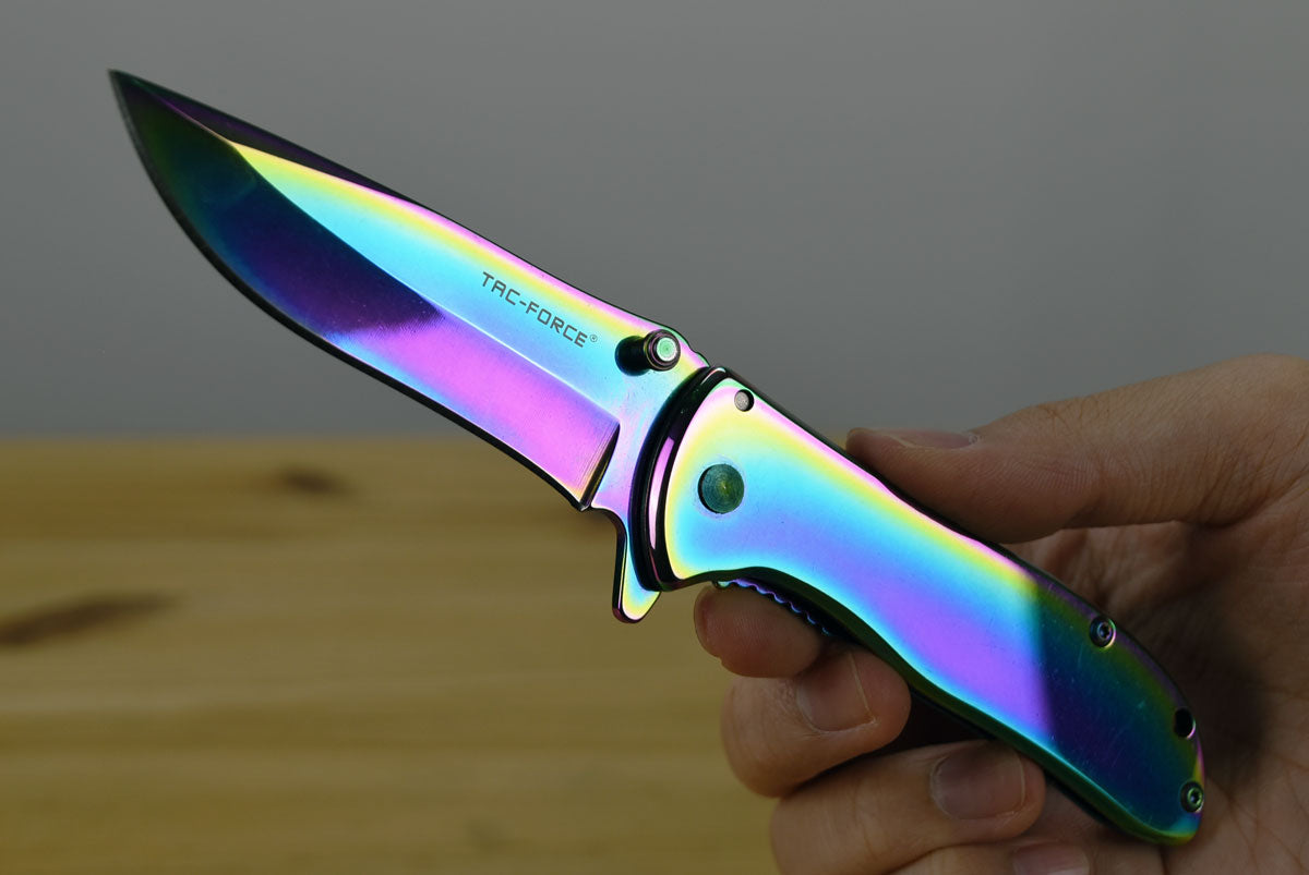 Tac Force 861 Assisted EDC Folding Knife (Rainbow Handle)