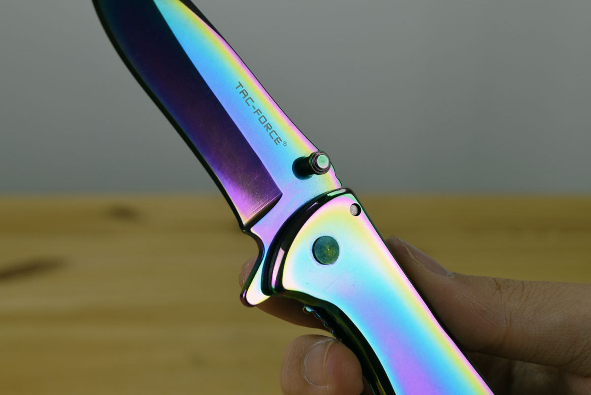 Tac Force 861 Assisted EDC Folding Knife (Rainbow Handle)