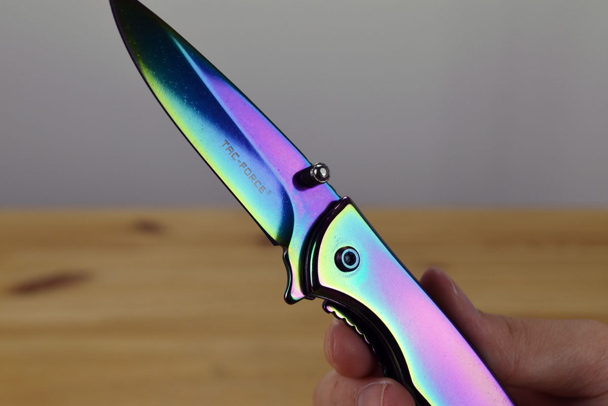 Tac Force 573 Assisted EDC Folding Knife (Rainbow Handle)