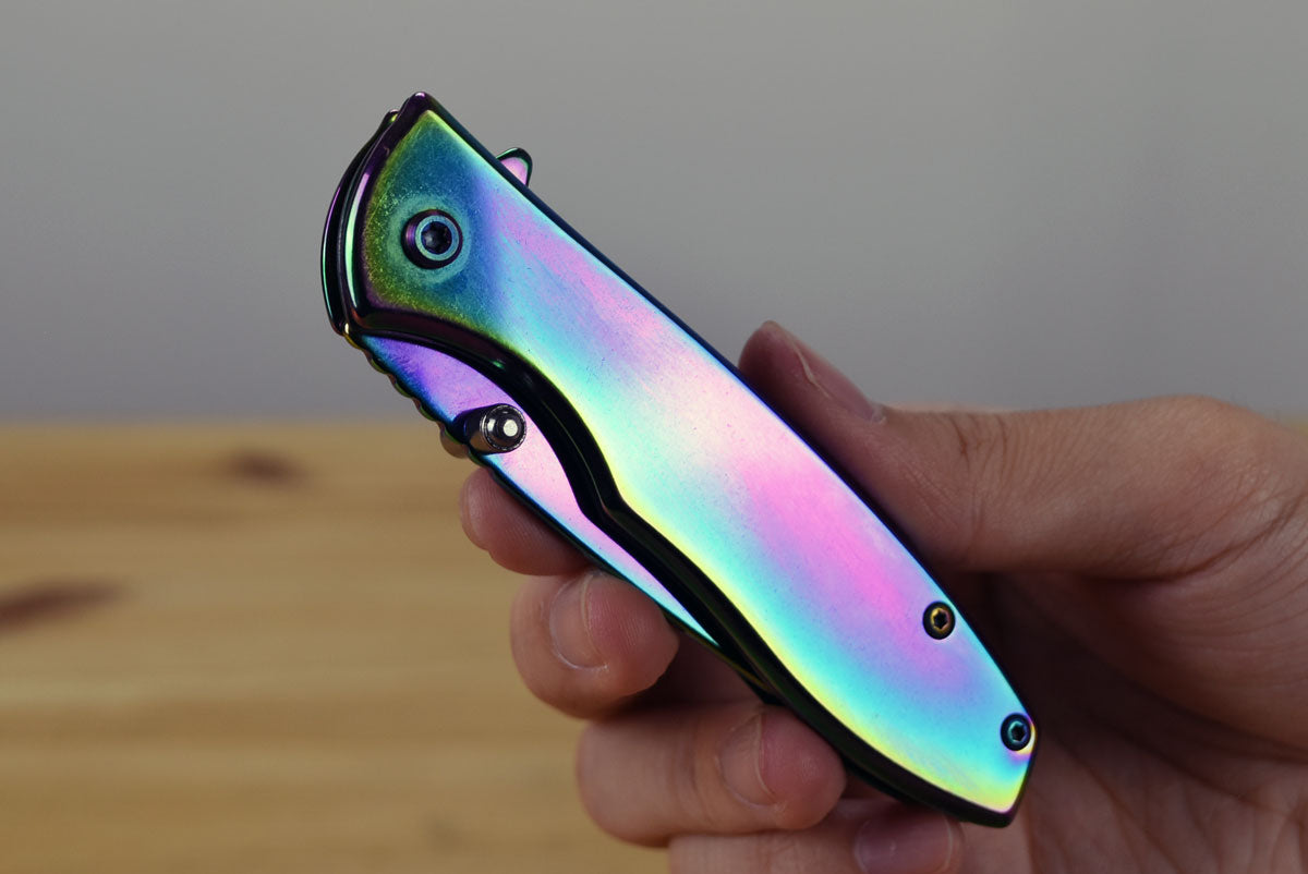 Tac Force 573 Assisted EDC Folding Knife (Rainbow Handle)