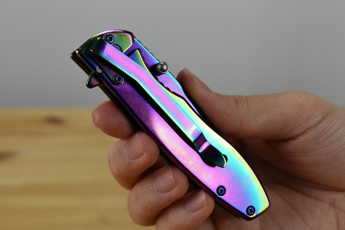 Tac Force 573 Assisted EDC Folding Knife (Rainbow Handle)