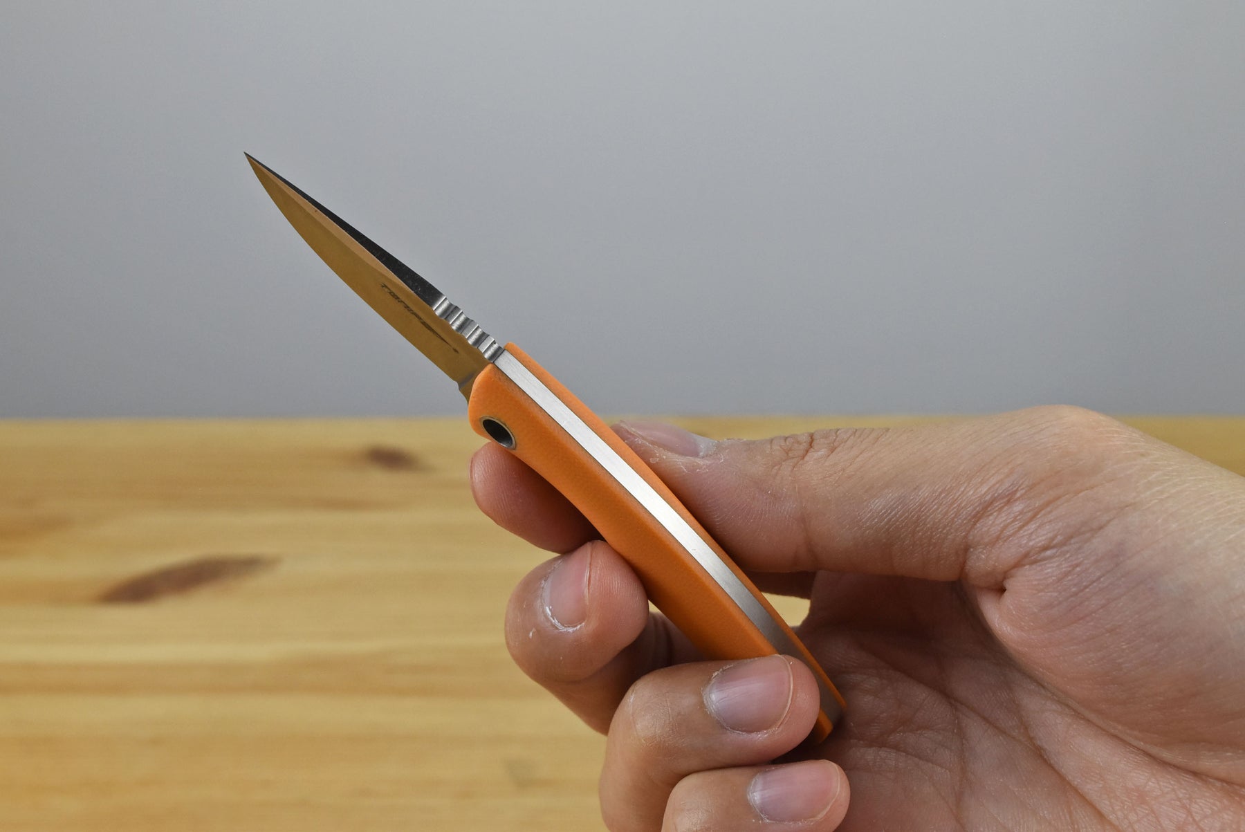 Tonife HKT2018OG-S Squirrel Fixed Blade (Orange G10 Handle)