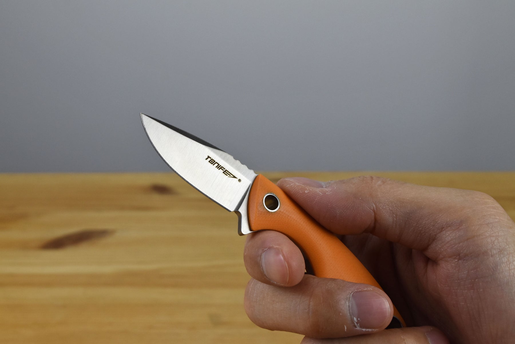 Tonife HKT2018OG-S Squirrel Fixed Blade (Orange G10 Handle)