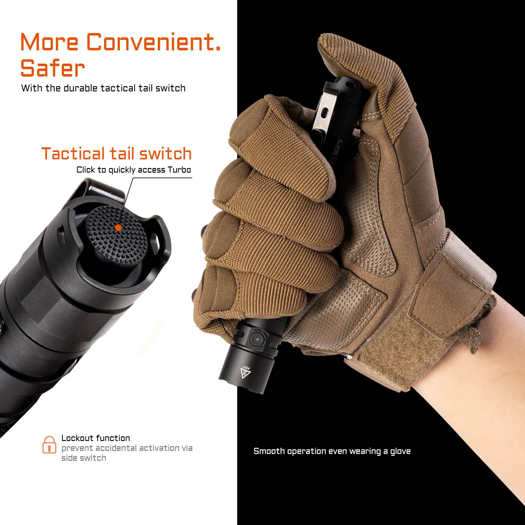 Acebeam TAC 2AA Rechargeable Flashlight (1600 Lumens) (Black)