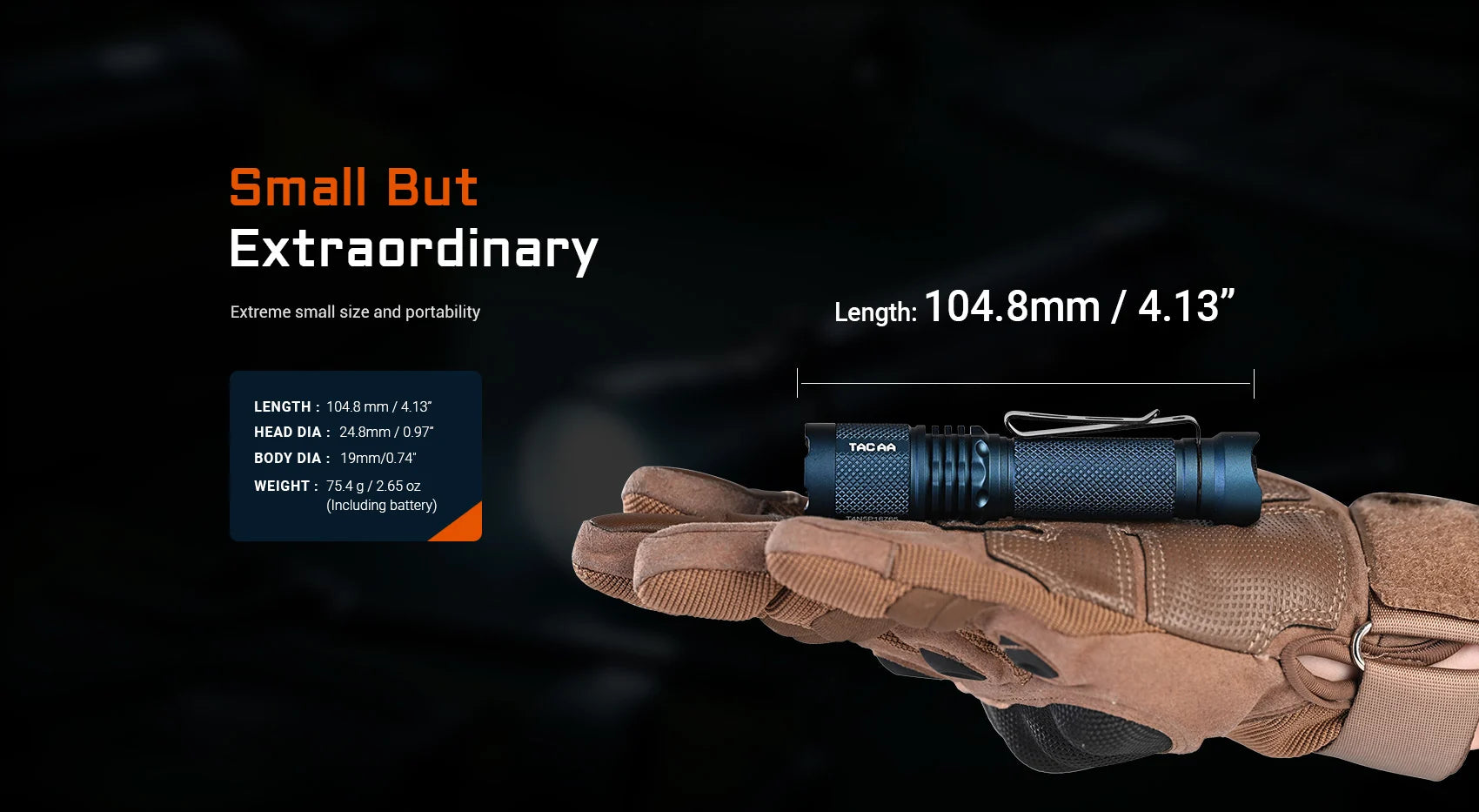 Acebeam TAC AA 2.0 Rechargeable Flashlight (900 Lumens) (2 Versions)