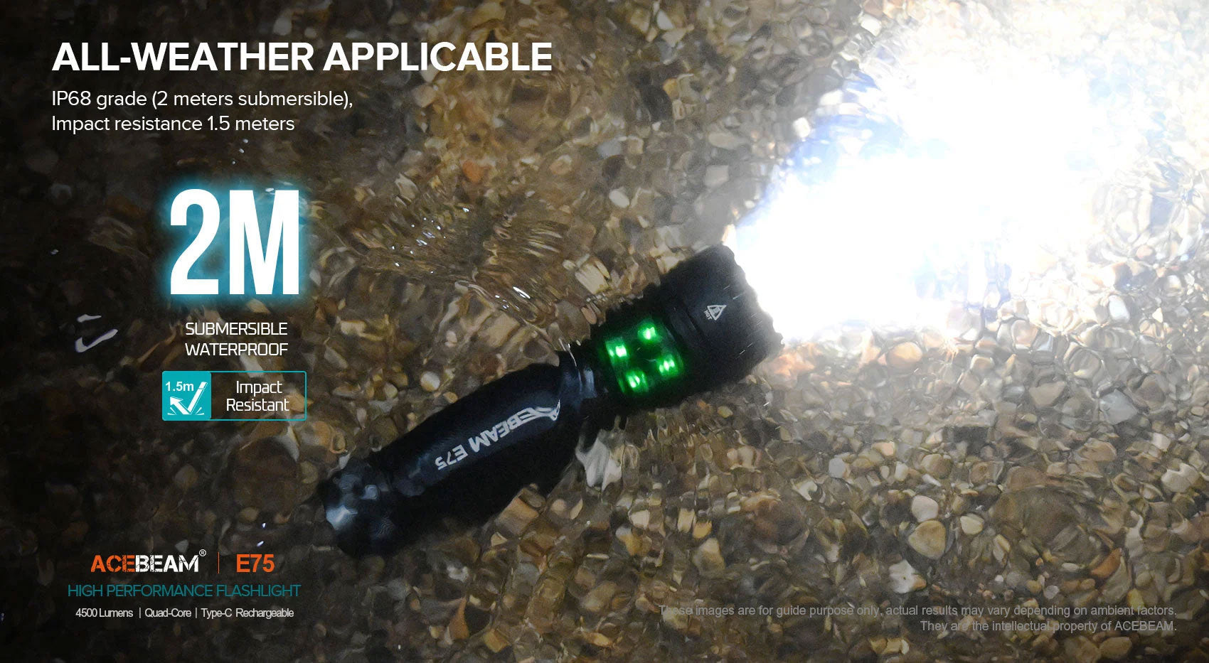 Acebeam E75 Flashlight (4500 Lumens) (4 Versions)