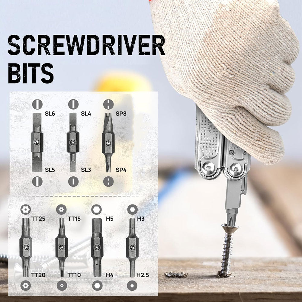 Bibury Plier Multitool 7 Screwdriver Bit Set