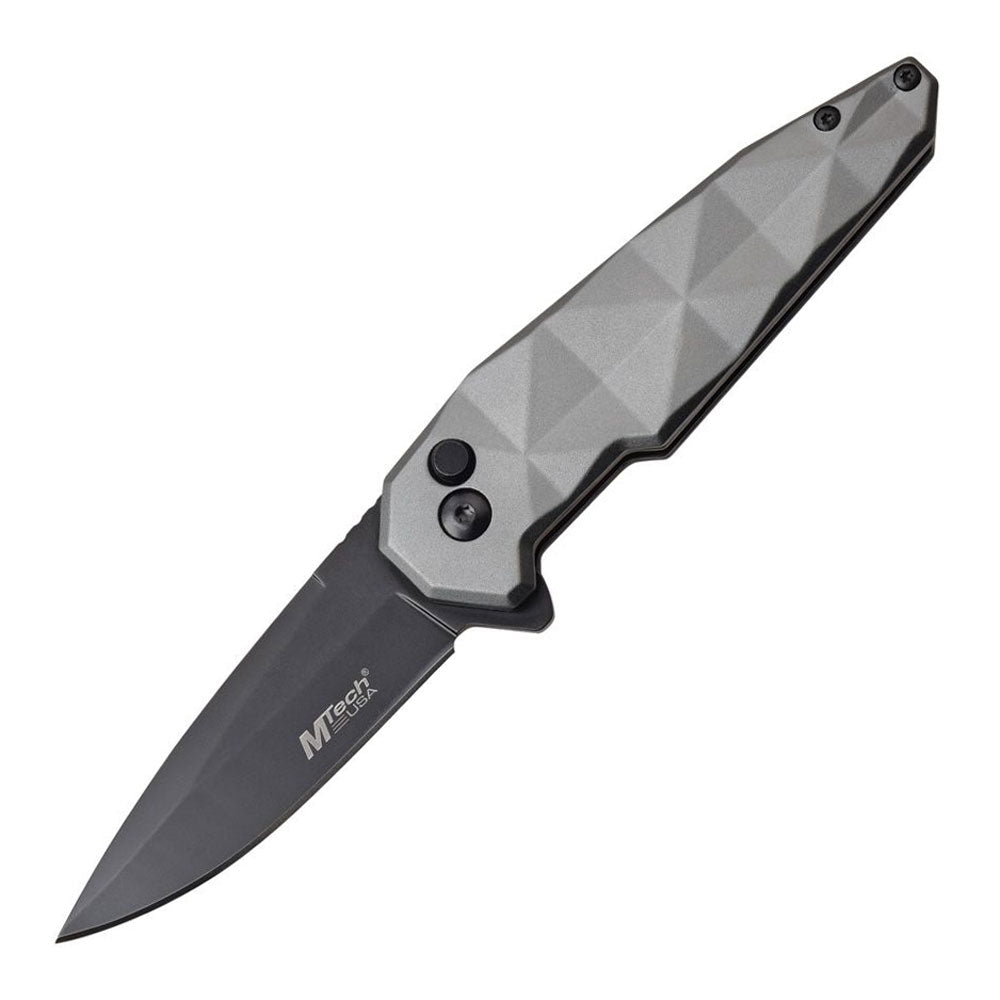 MTech MT1119 Button Lock Folding Blade (Gray Handle)