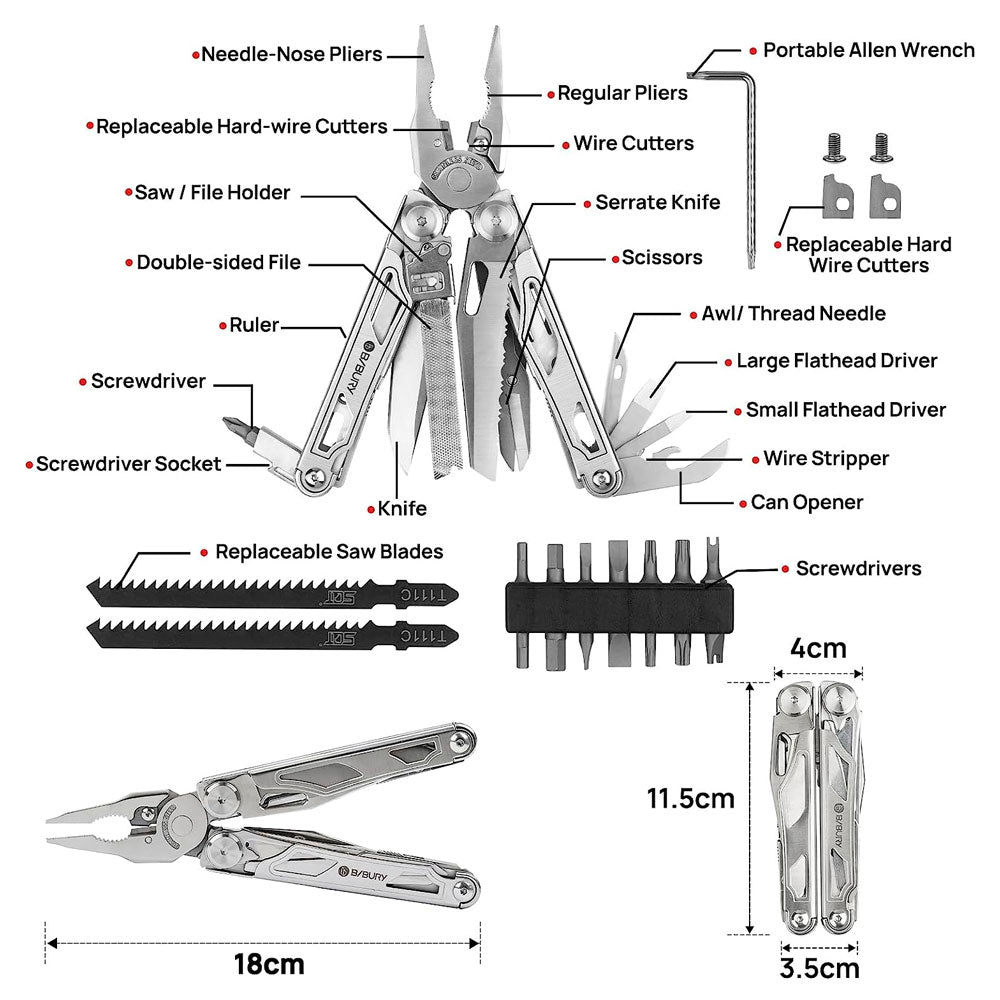 Bibury Plier Multitool Pro (21-in-1)