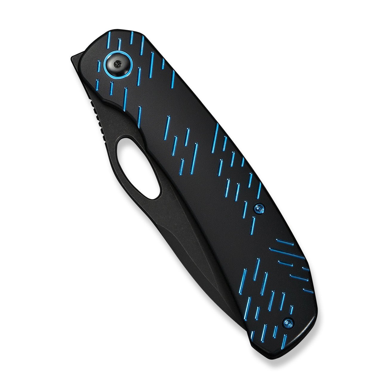 WE KNIFE WE23096B-2 Inmate (Black Titanium Handle with Blue Raindrop)