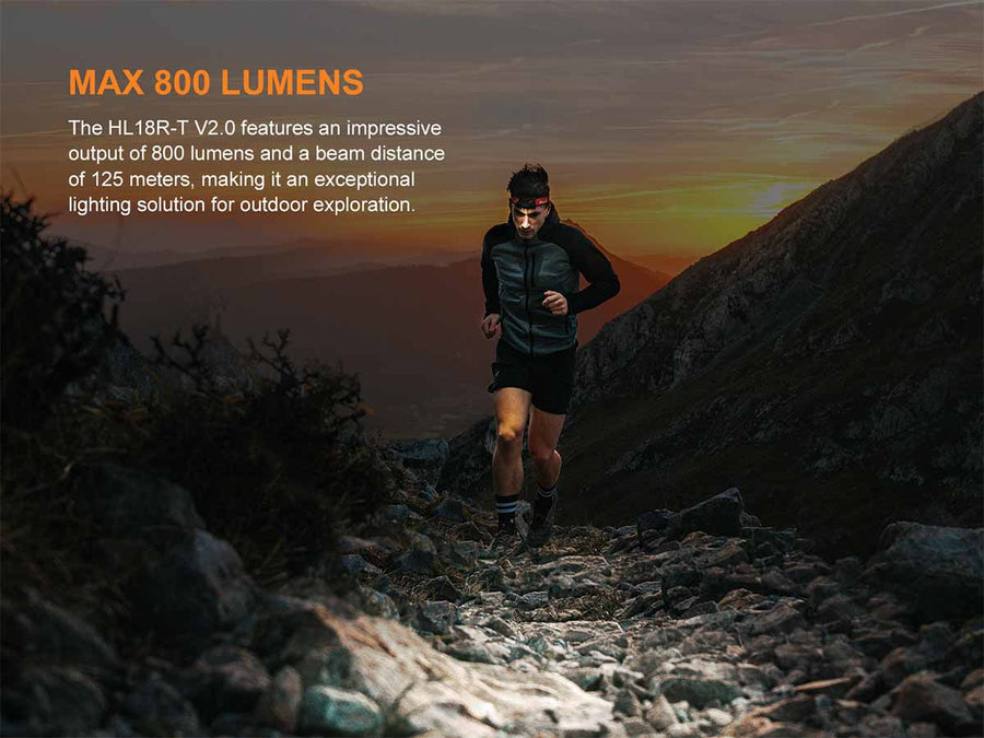 Fenix HL18R-T V2.0 Rechargeable Headlamp (800 Lumens) (2 Version)