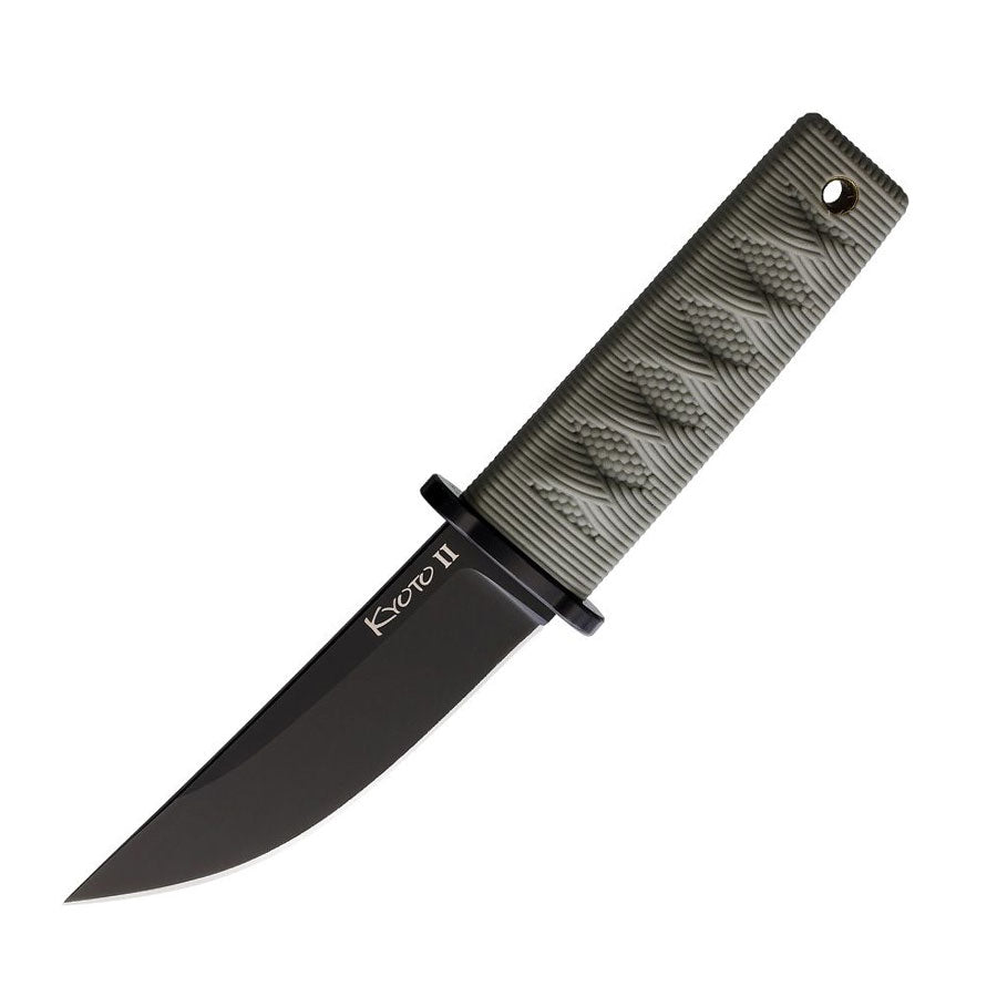 Cold Steel Kyoto II Drop Point Black Fixed Blade (OD Green Handle)