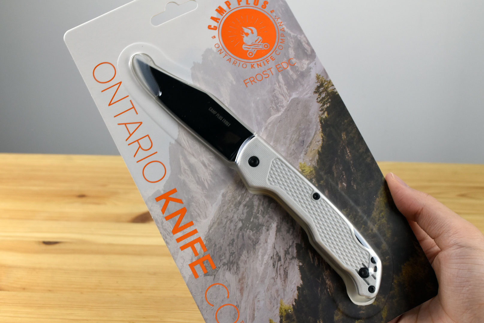 Ontario Camp Plus EDC Folding Knife (Frost White GFN Handle)