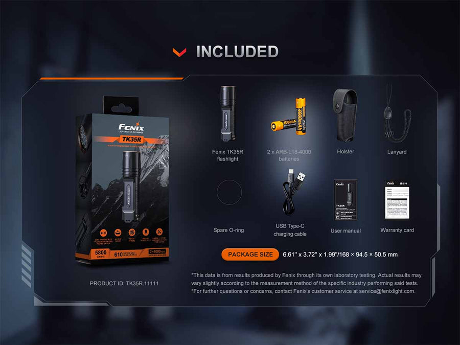 Fenix TK35R + UV Multi-Mode Rechargeable Flashlight (5800 Lumens)