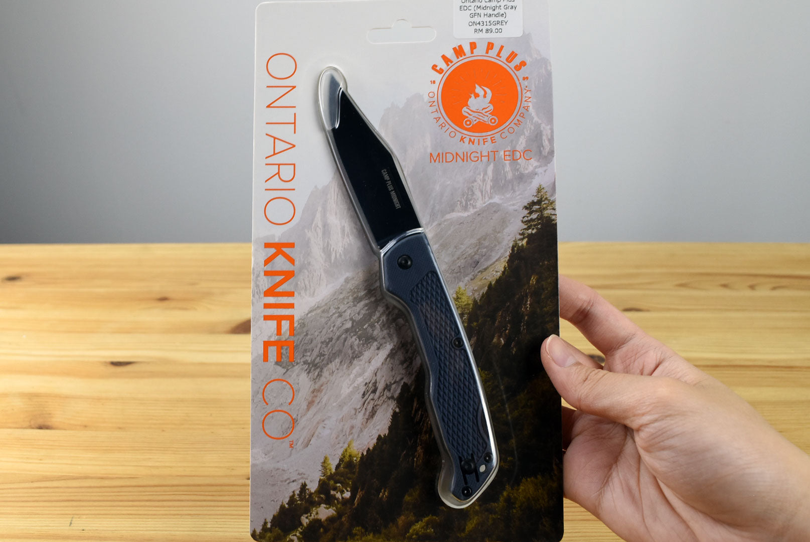 Ontario Camp Plus EDC Folding Knife (Midnight Gray GFN Handle)