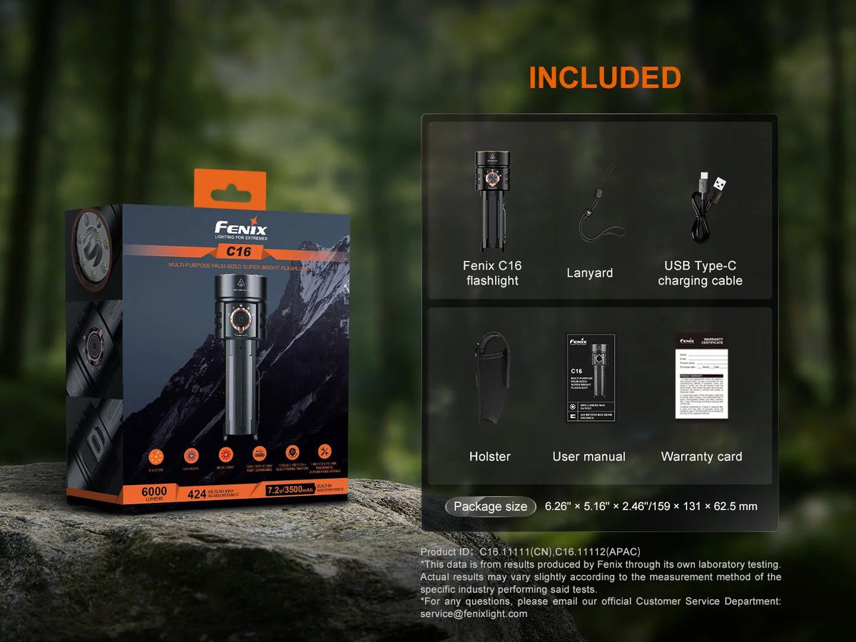 Fenix C16 Palm-Sized Rechargeable Flashlight
