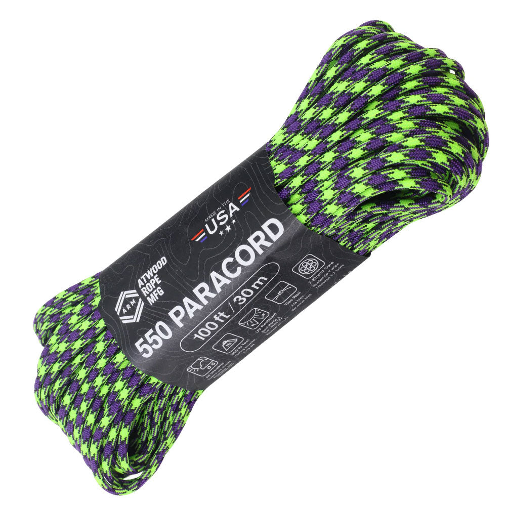 Atwood 550lbs Zombie Paracord 7 cores 100ft (Zombie)