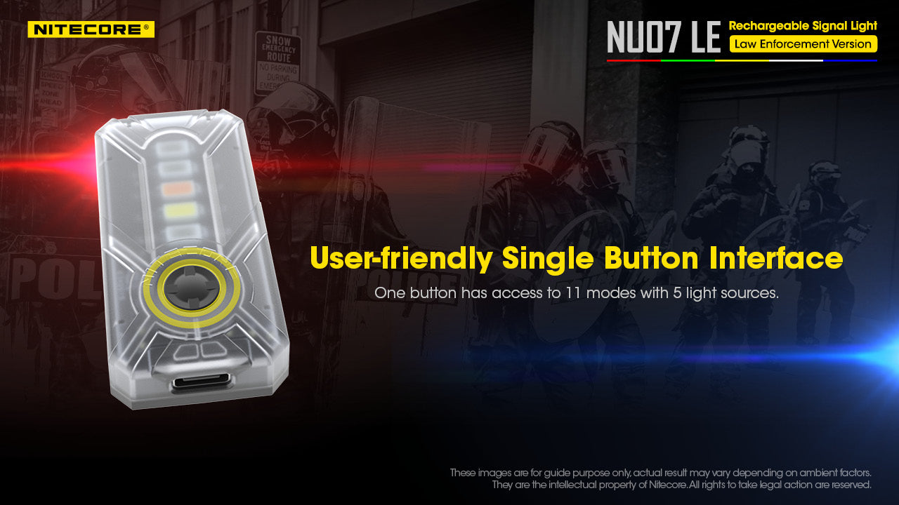 Nitecore NU07LE Mini Helmet Signal Safety Light (15 Lumens)