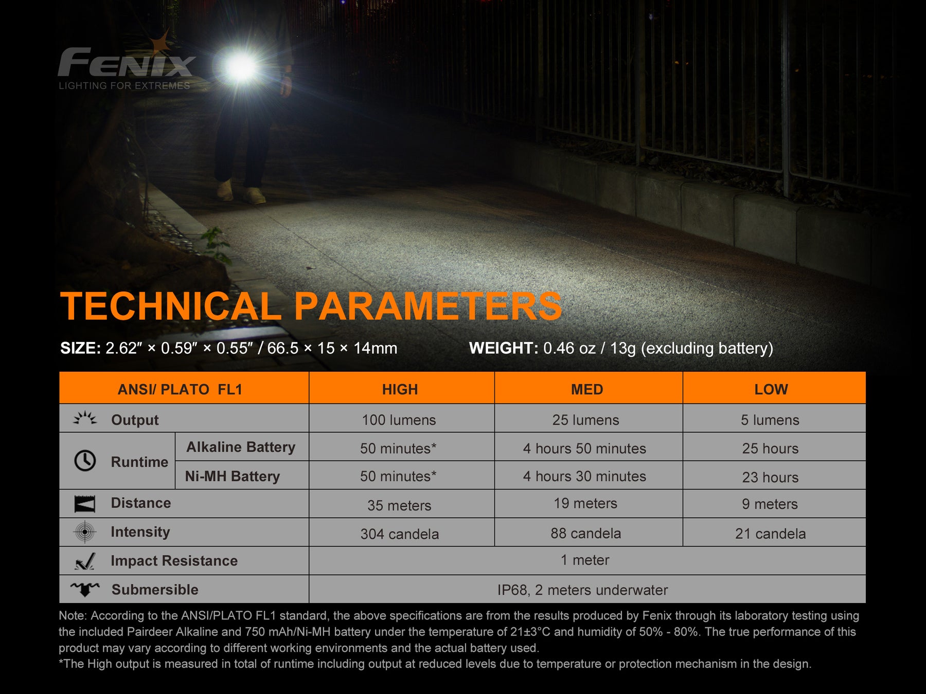Fenix E01 V2.0 Keychain Flashlight (100 Lumens) (2 Versions)