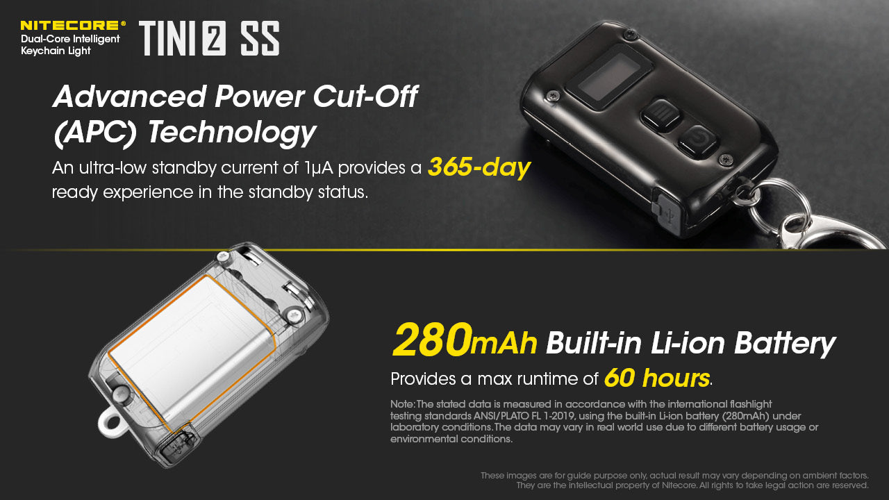 Nitecore TINI 2 SS Keychain Rechargeable Flashlight (500 Lumens)