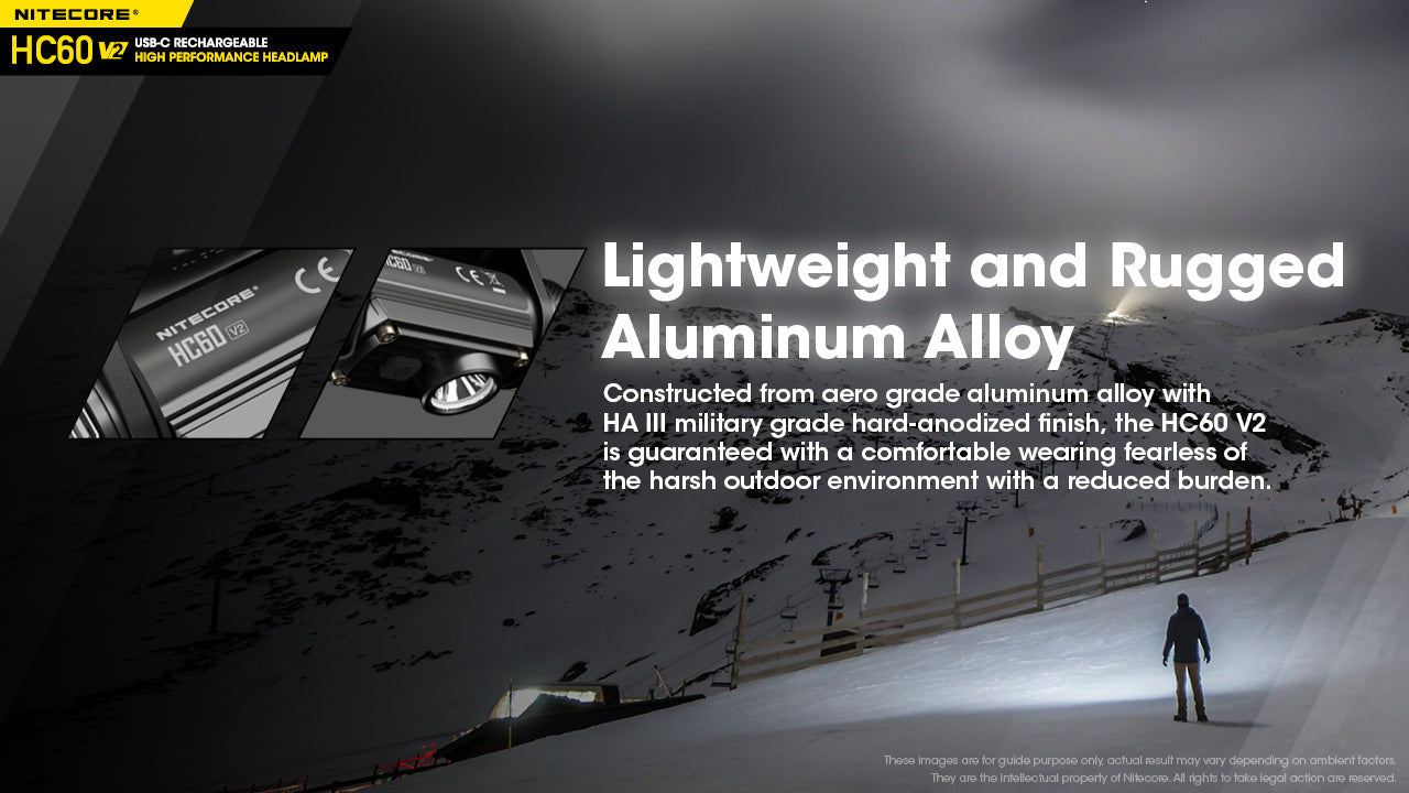 Nitecore HC60W V2 Rechargeable Headlamp (Neutral White) (1200 Lumens)