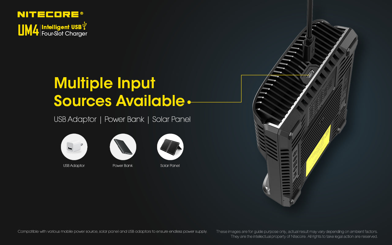 Nitecore UM4 Intelligent USB Four-Slot Battery Charger - Thomas Tools