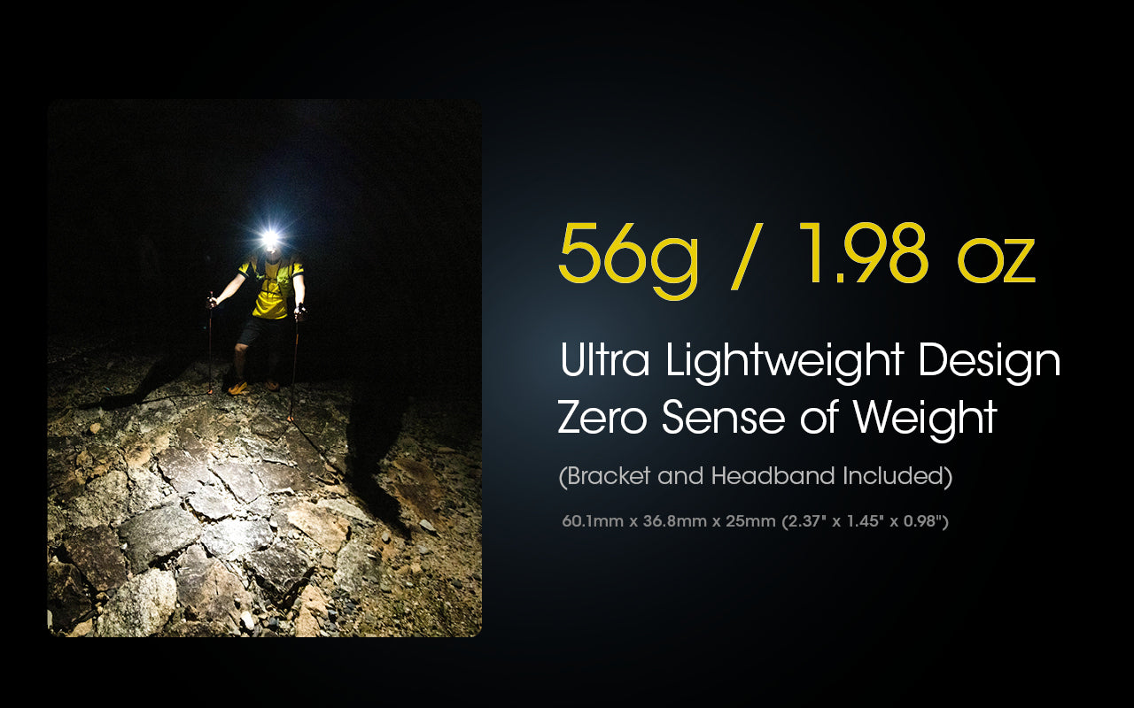 Nitecore NU25 Spotlight + Floodlight Rechargeable Headlamp Black (400 Lumens)