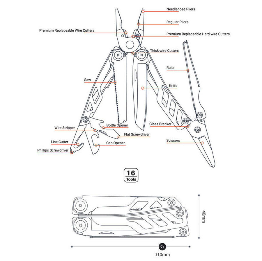NexTool KT5020 16-In-1 Flagship Pro Multitool