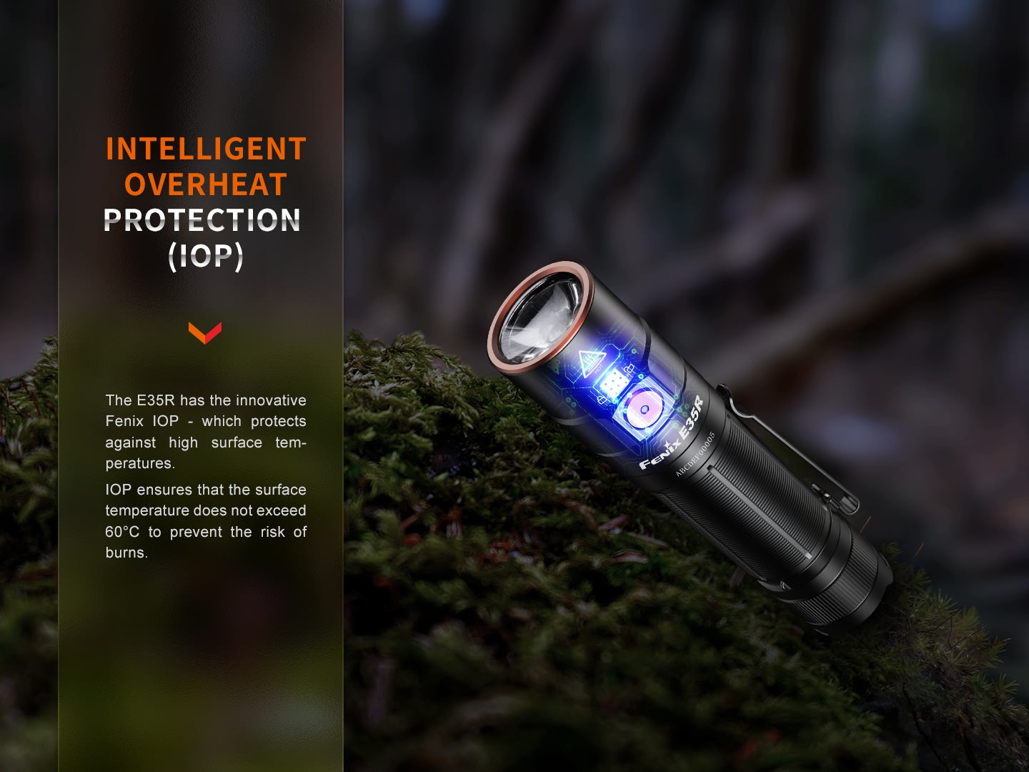 Fenix E35R Rechargeable Flashlight + AOD-S V2.0 Diffuser Kit (3100 Lumens)