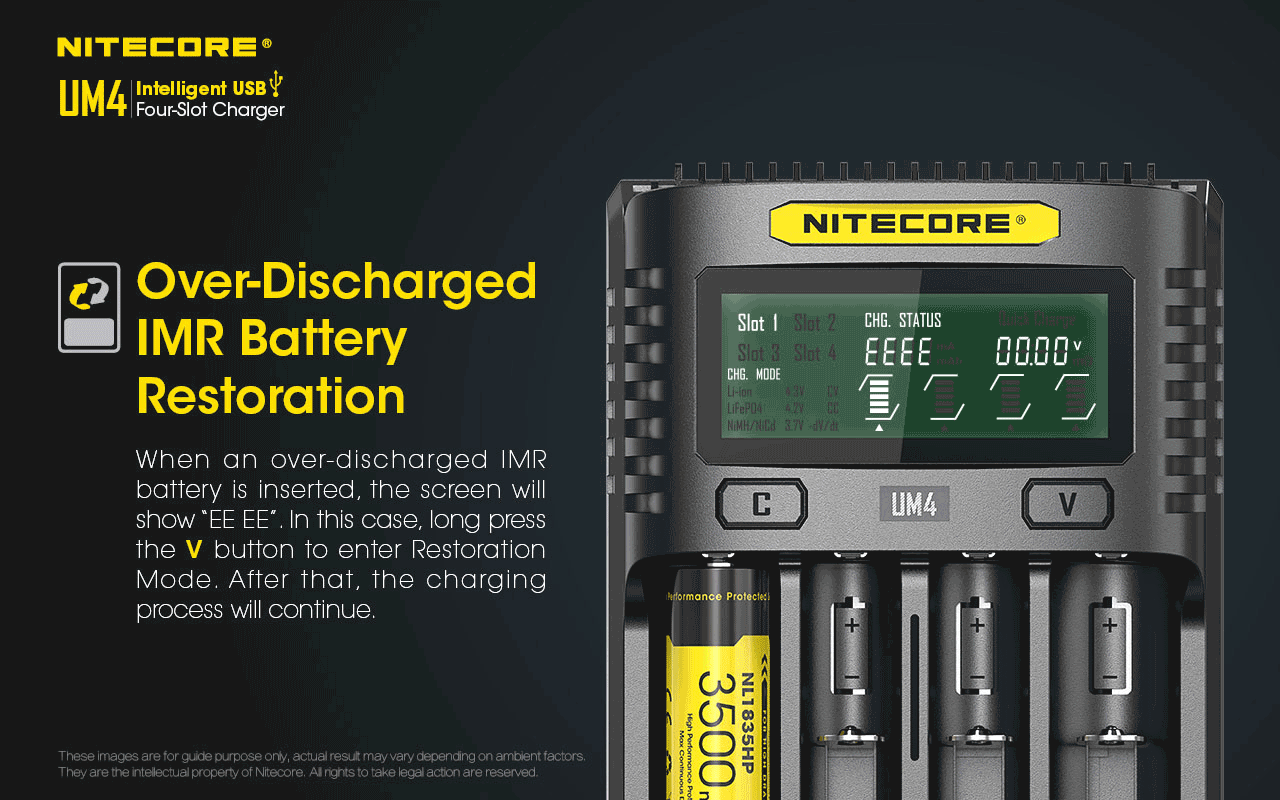 Nitecore UM4 Intelligent USB Four-Slot Battery Charger - Thomas Tools